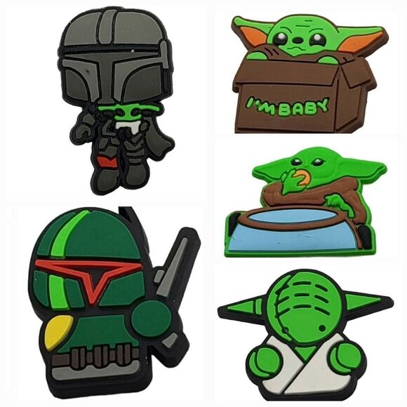 Star Wars Rubber Croc Shoe Charms Variety Pack Bundle Mandalorian Yoda Boba Fett - Picture 1 of 8